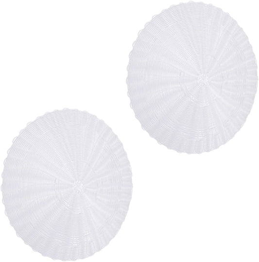 2pcs Non-stick Imitation Rattan Steamer Mats Round Steaming Pads for Steamed Buns and Dim Sum Food Grade Reusable