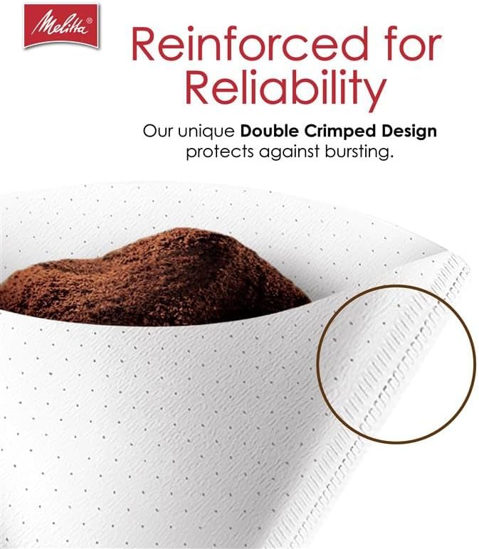 Melitta #4 White Cone Coffee Filters, 6-Pack