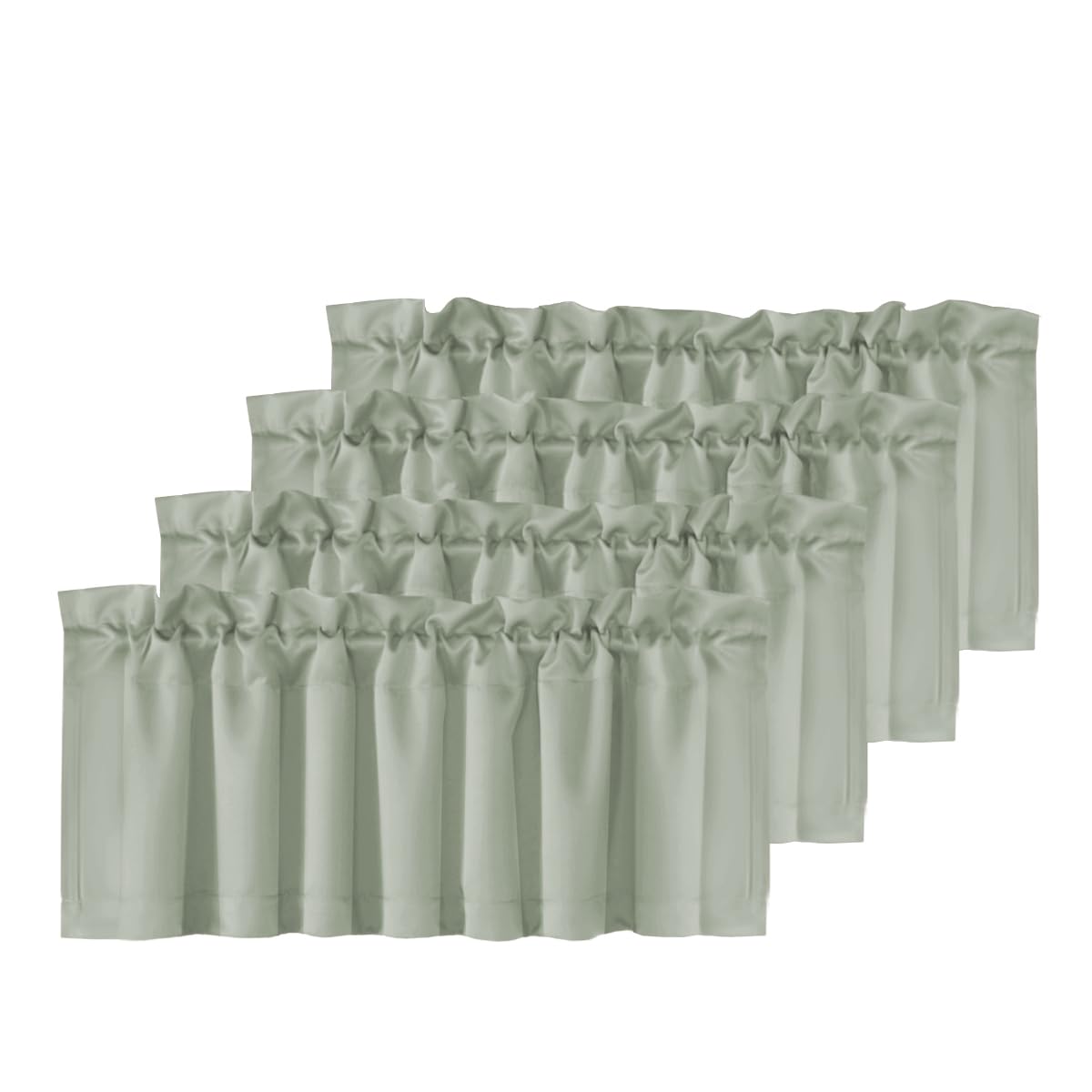 H.VERSAILTEX 2 Panels White Valance for Windows, Natural Blackout Curtains Valances for Small Windows/Living Room/Bedroom/Bathroom Rod Pocket 52" W x 18" L, Pure White，2 Packs
