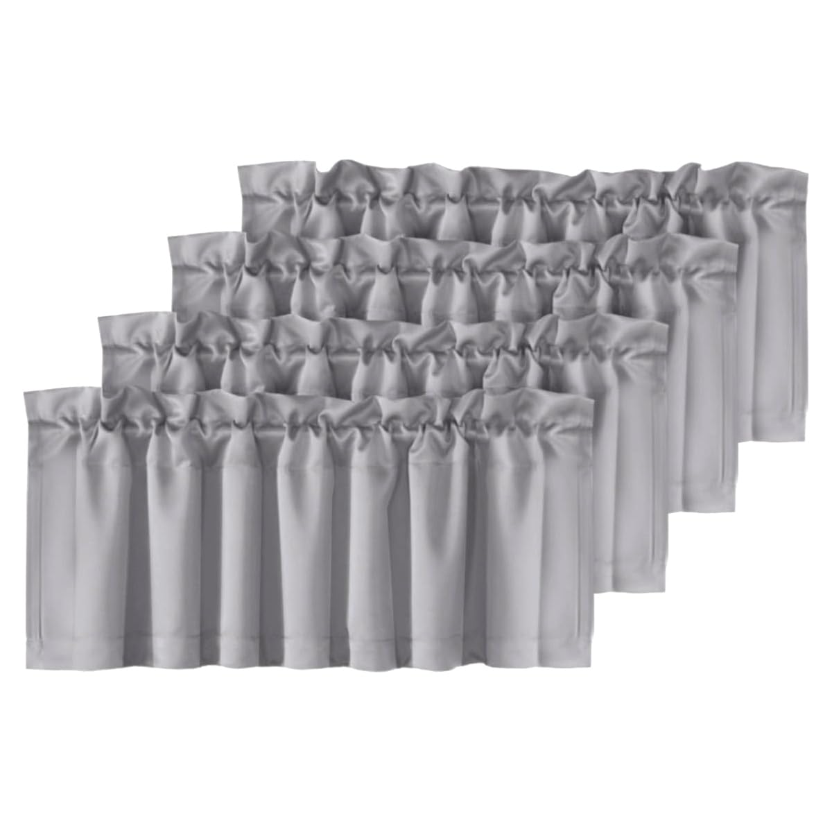 H.VERSAILTEX 2 Panels White Valance for Windows, Natural Blackout Curtains Valances for Small Windows/Living Room/Bedroom/Bathroom Rod Pocket 52" W x 18" L, Pure White，2 Packs