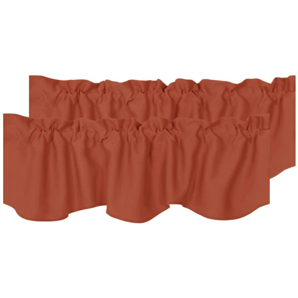H.VERSAILTEX 2 Panels Blackout Curtain Valances for Kitchen Windows/Living Room/Bathroom Privacy Protection Rod Pocket Decoration Scalloped Window Valance Curtains, 52" W x 18" L, Black