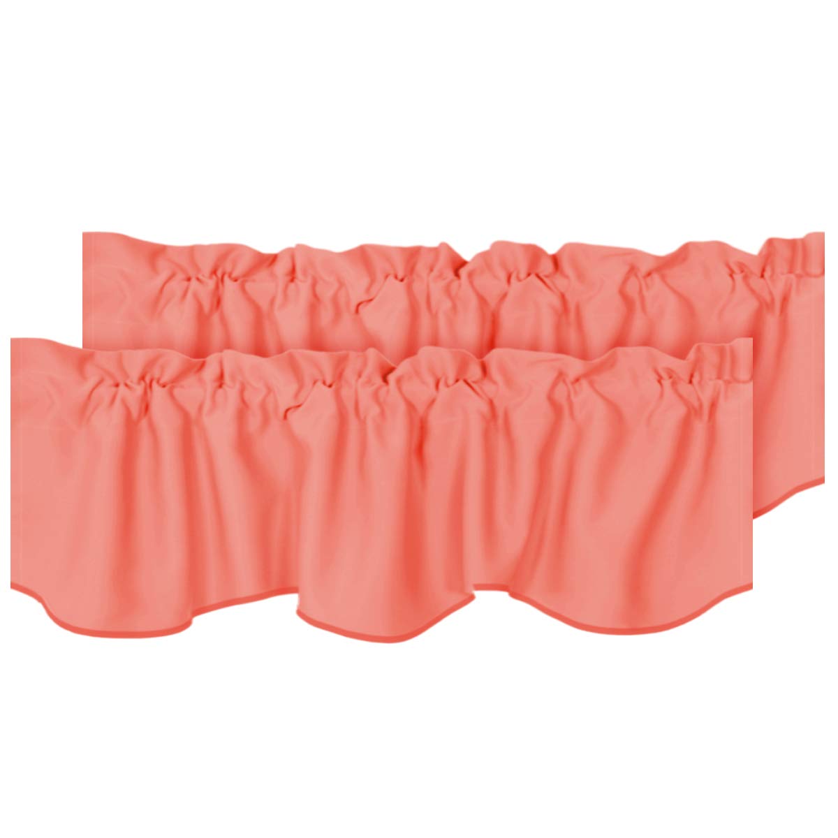 H.VERSAILTEX 2 Panels Blackout Curtain Valances for Kitchen Windows/Living Room/Bathroom Privacy Protection Rod Pocket Decoration Scalloped Window Valance Curtains, 52" W x 18" L, Black