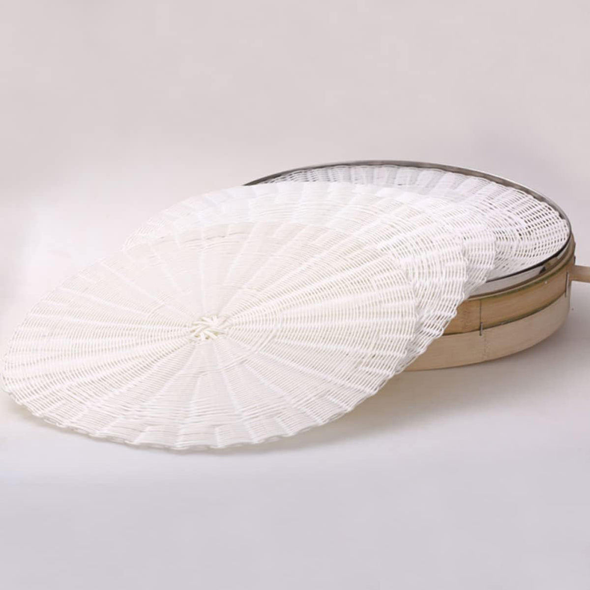 2Pcs round Silicone Steamer Mats, Pad for Steamed Bun, Non-stick, Reusable