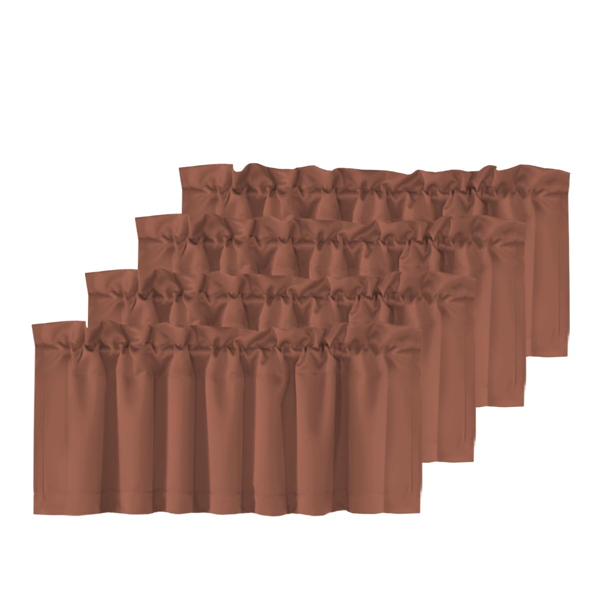 H.VERSAILTEX 2 Panels White Valance for Windows, Natural Blackout Curtains Valances for Small Windows/Living Room/Bedroom/Bathroom Rod Pocket 52" W x 18" L, Pure White，2 Packs