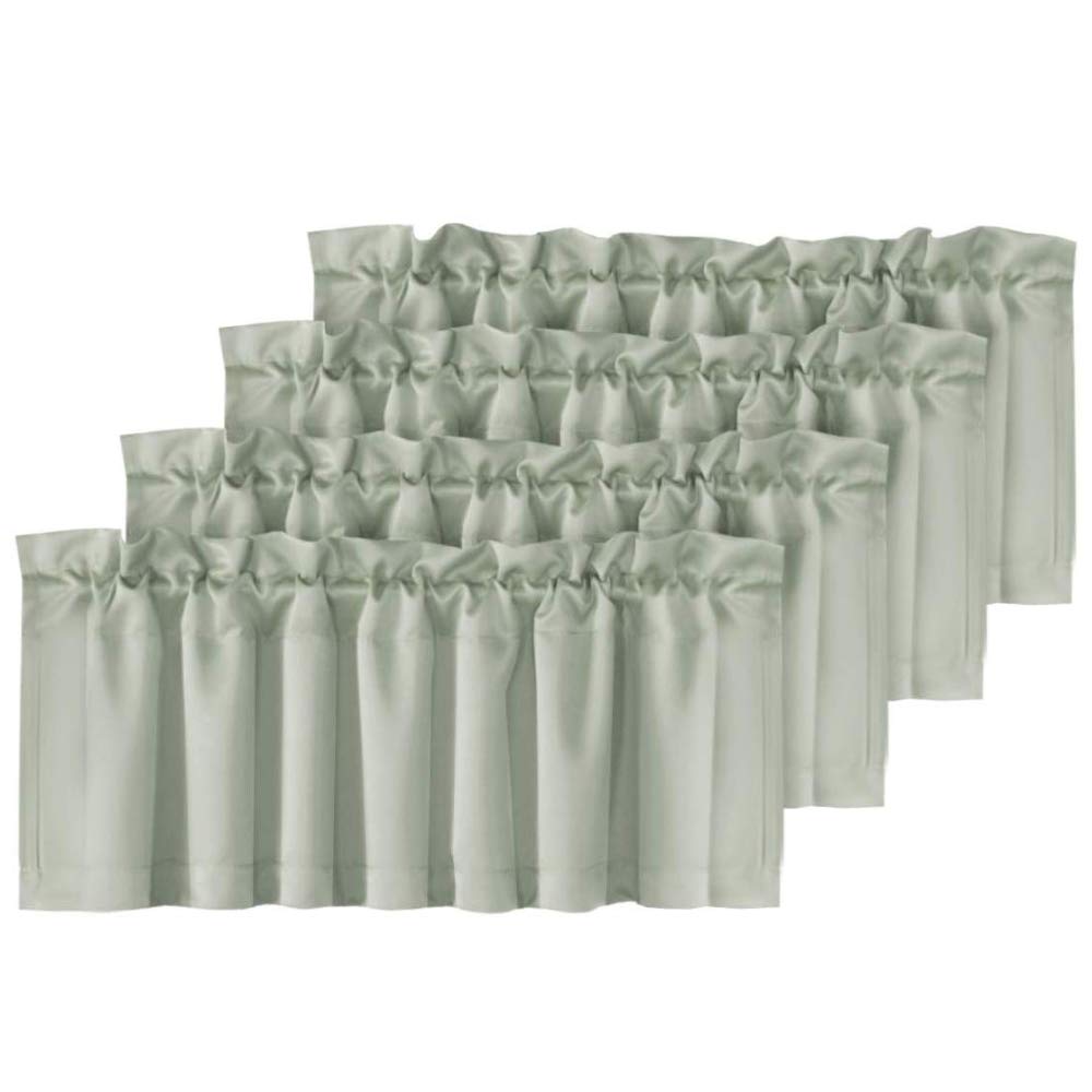 H.VERSAILTEX 2 Panels White Valance for Windows, Natural Blackout Curtains Valances for Small Windows/Living Room/Bedroom/Bathroom Rod Pocket 52" W x 18" L, Pure White，2 Packs