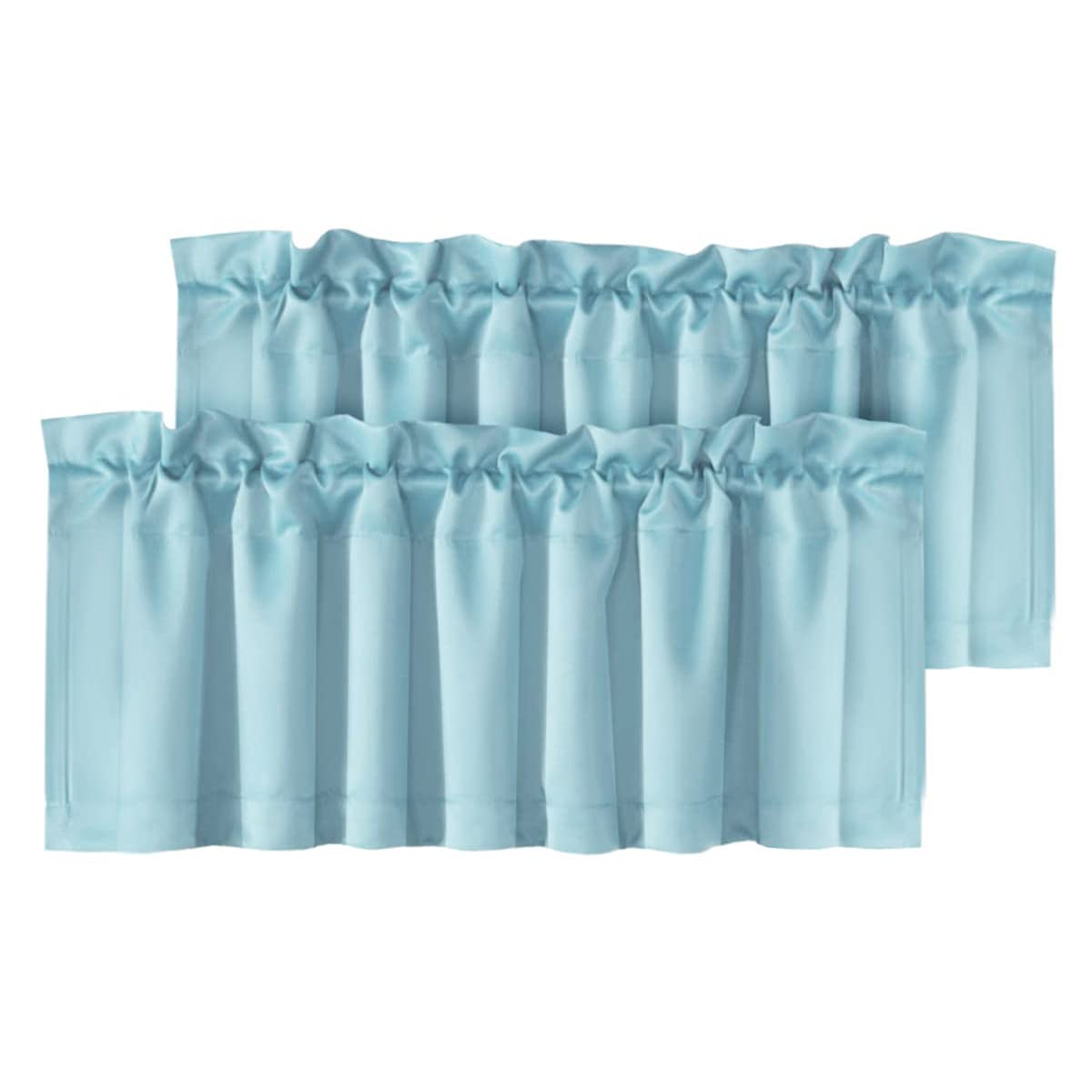 H.VERSAILTEX 2 Panels White Valance for Windows, Natural Blackout Curtains Valances for Small Windows/Living Room/Bedroom/Bathroom Rod Pocket 52" W x 18" L, Pure White，2 Packs