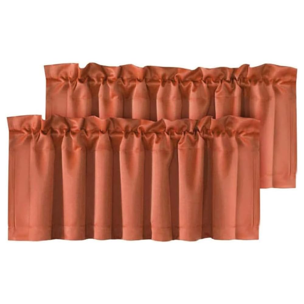 H.VERSAILTEX 2 Panels White Valance for Windows, Natural Blackout Curtains Valances for Small Windows/Living Room/Bedroom/Bathroom Rod Pocket 52" W x 18" L, Pure White，2 Packs