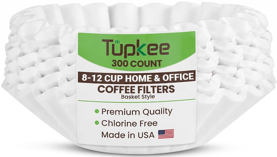 Basket Coffee Filters 8-12 Cup, 700 Count, White Paper, Made In USA
