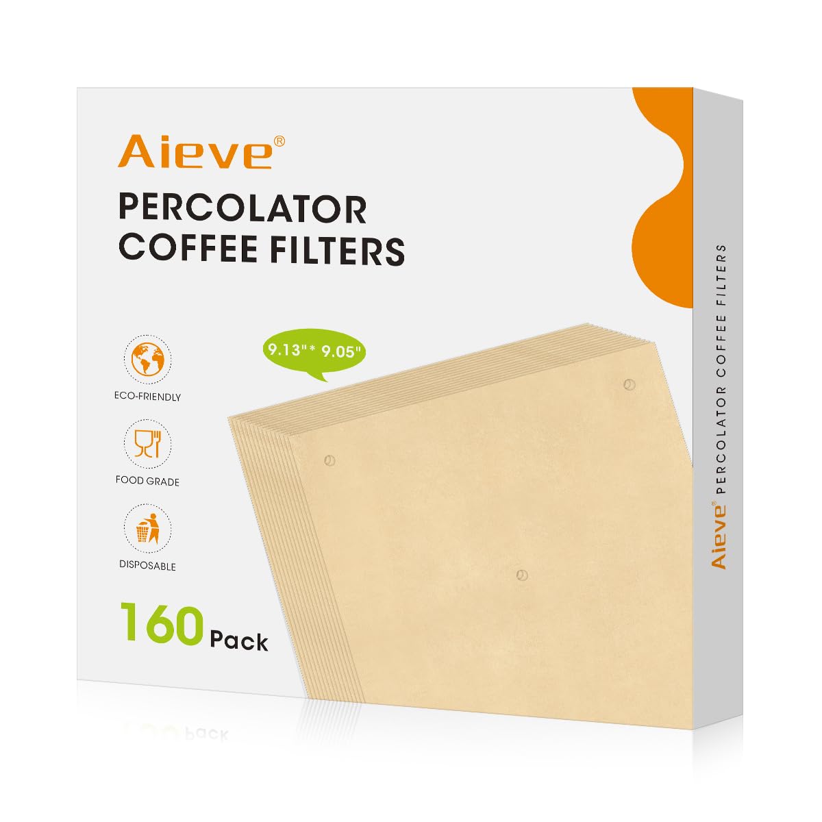 Aieve Percolator Coffee Filters, 160 Count Wrap Around Coffee Filters