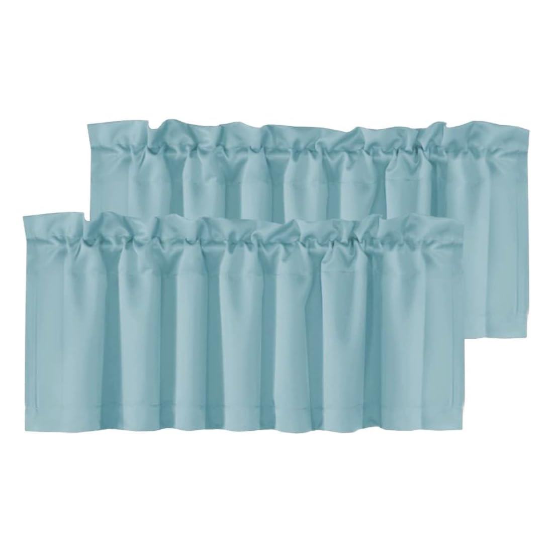 H.VERSAILTEX 2 Panels White Valance for Windows, Natural Blackout Curtains Valances for Small Windows/Living Room/Bedroom/Bathroom Rod Pocket 52" W x 18" L, Pure White，2 Packs