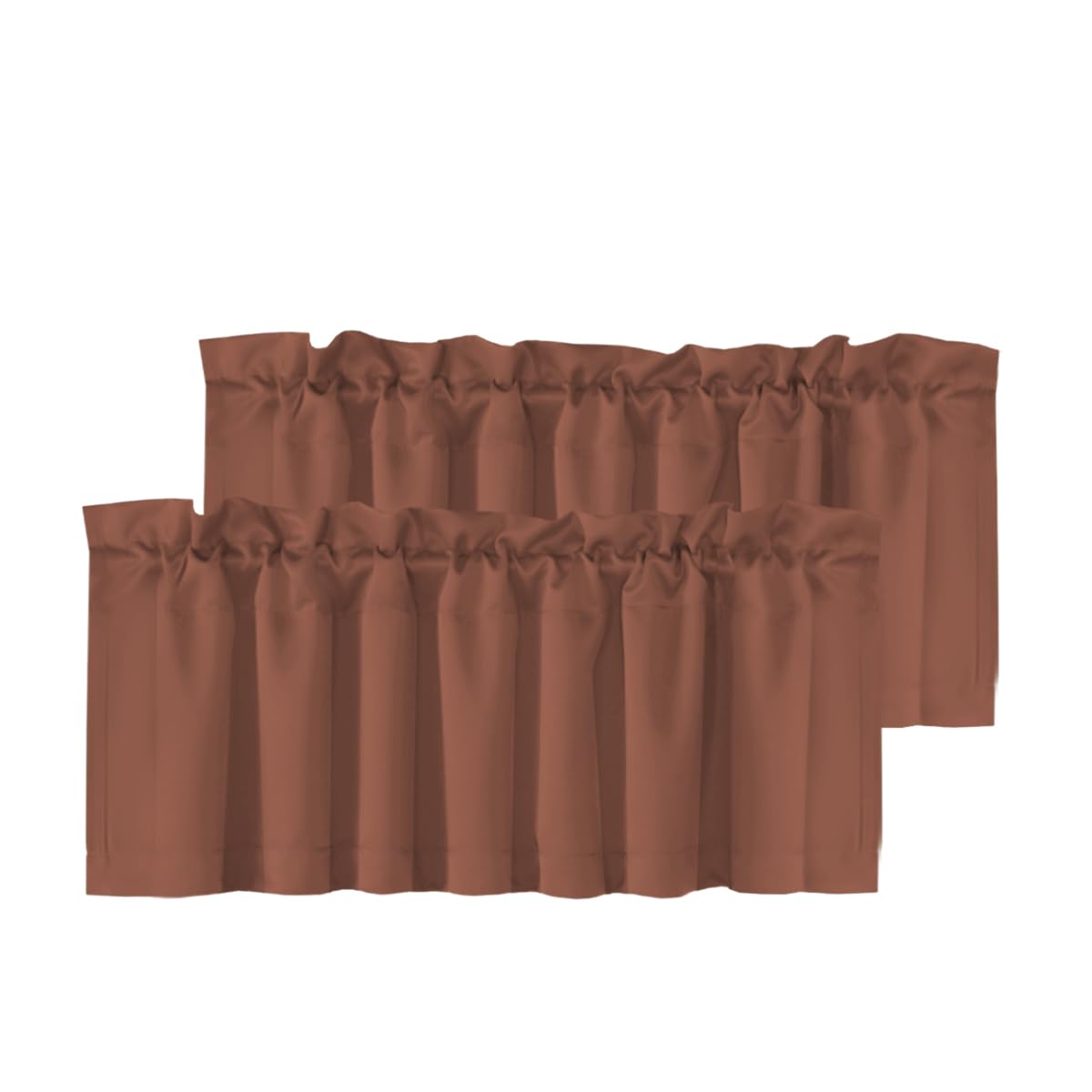 H.VERSAILTEX 2 Panels White Valance for Windows, Natural Blackout Curtains Valances for Small Windows/Living Room/Bedroom/Bathroom Rod Pocket 52" W x 18" L, Pure White，2 Packs