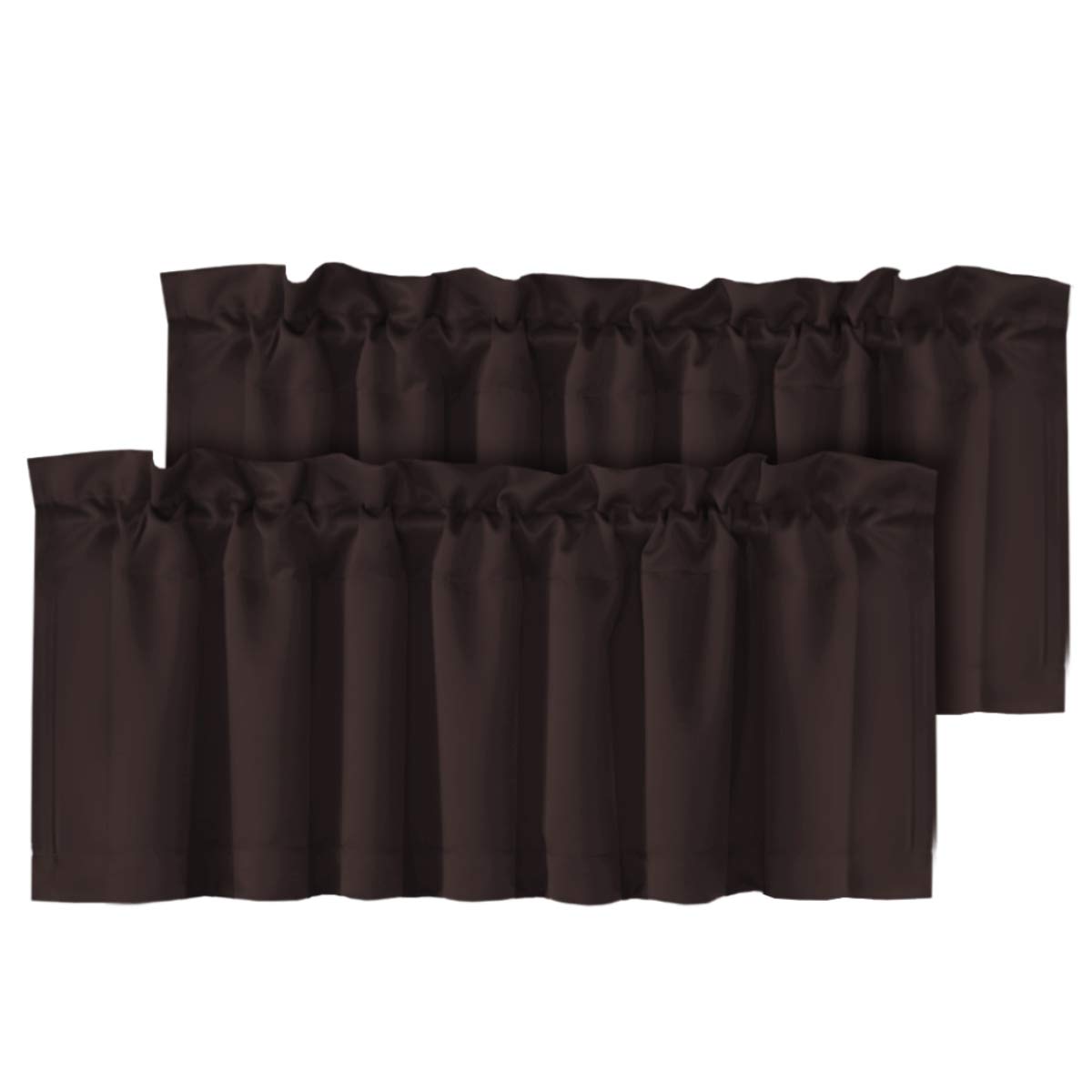 H.VERSAILTEX 2 Panels White Valance for Windows, Natural Blackout Curtains Valances for Small Windows/Living Room/Bedroom/Bathroom Rod Pocket 52" W x 18" L, Pure White，2 Packs