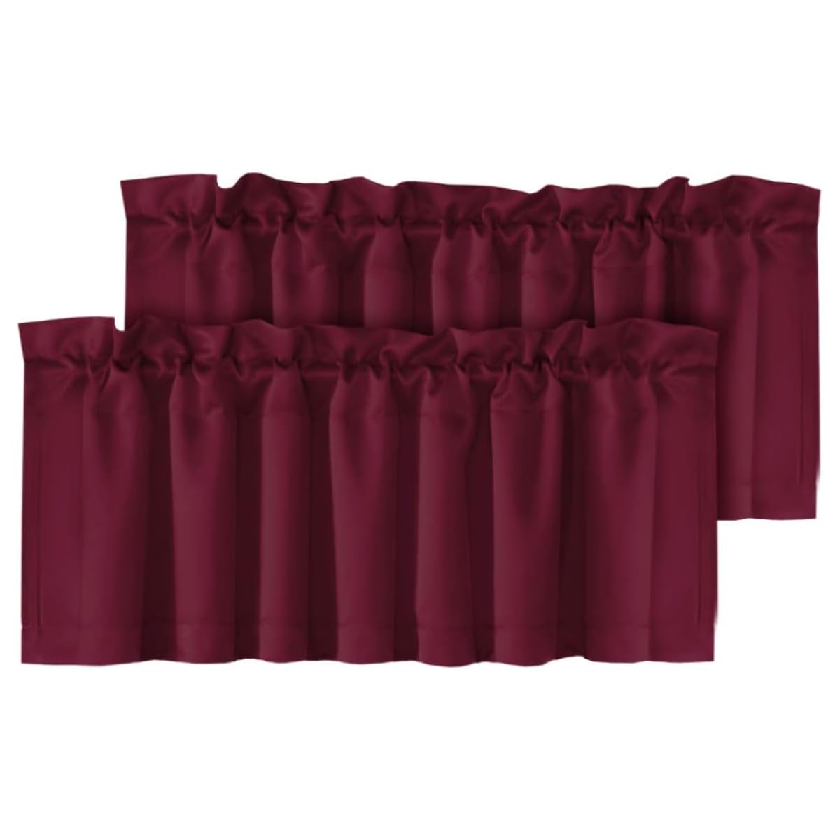 H.VERSAILTEX 2 Panels White Valance for Windows, Natural Blackout Curtains Valances for Small Windows/Living Room/Bedroom/Bathroom Rod Pocket 52" W x 18" L, Pure White，2 Packs