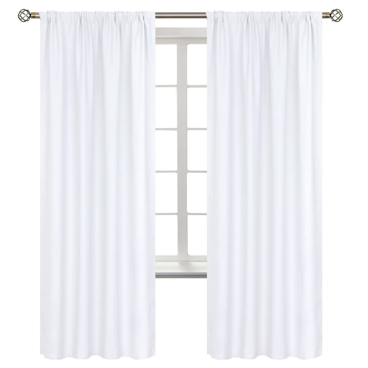 BGment Black Blackout Curtains 40 Inches Long for Kitchen Window 2 Panels