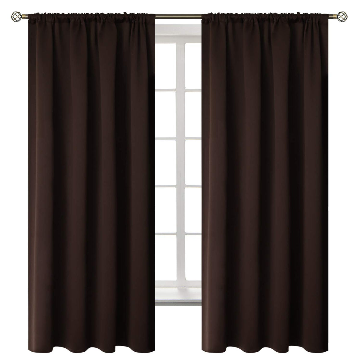 BGment Black Blackout Curtains 40 Inches Long for Kitchen Window 2 Panels
