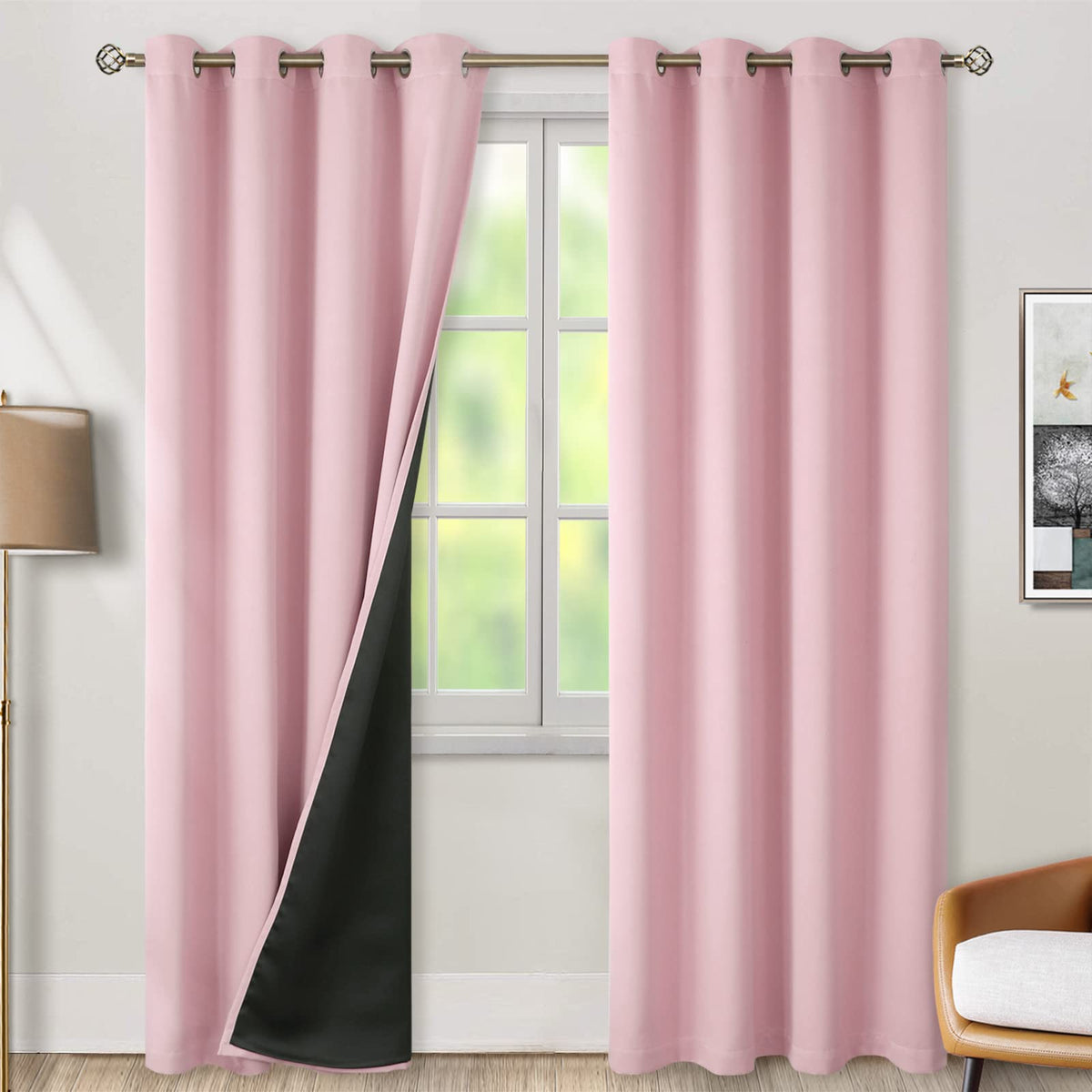 BGment 40 Inch Long Short Blackout Curtains for Small Windows