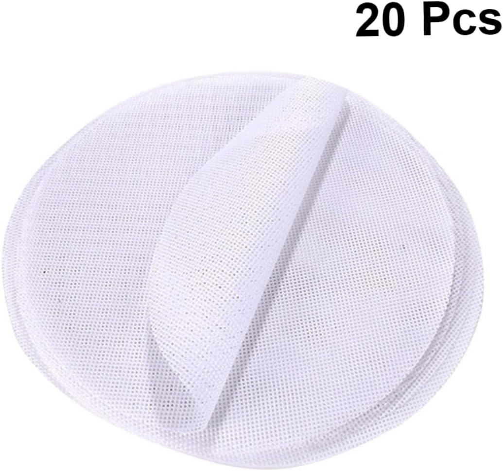 SHOWERORO 20pcs Reusable Silicone Steamer Pads Non- Round Shape Dumpling Mat Diameter Non-stick Steamed Buns Baking Mesh for Dim Sum and Food Processing
