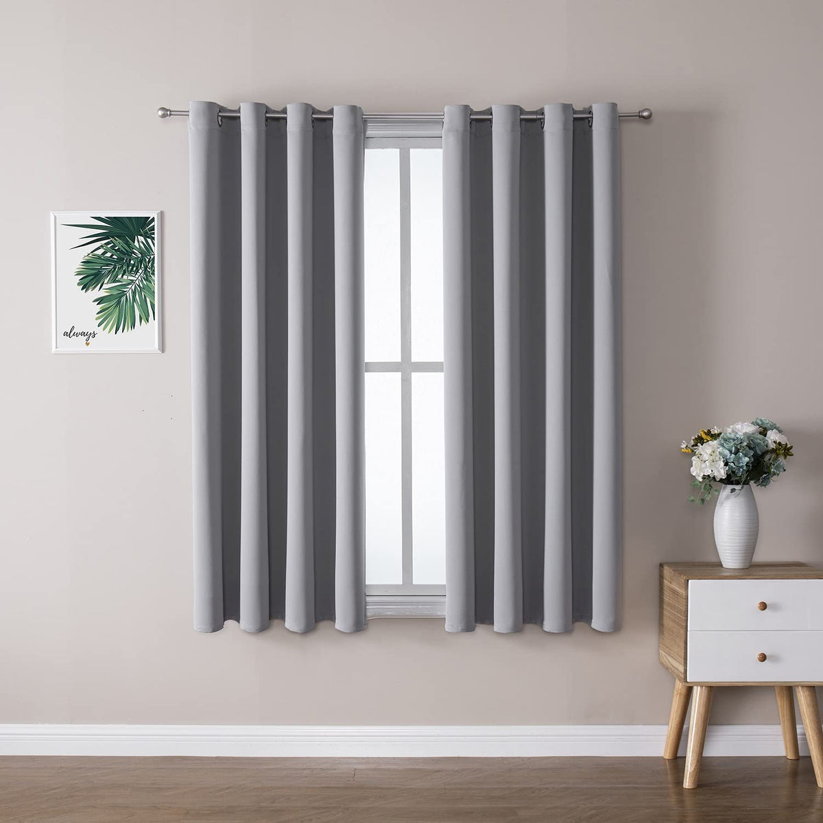 ChrisDowa Small Blackout Curtains for Kitchen & Bedroom 36 Inches Long