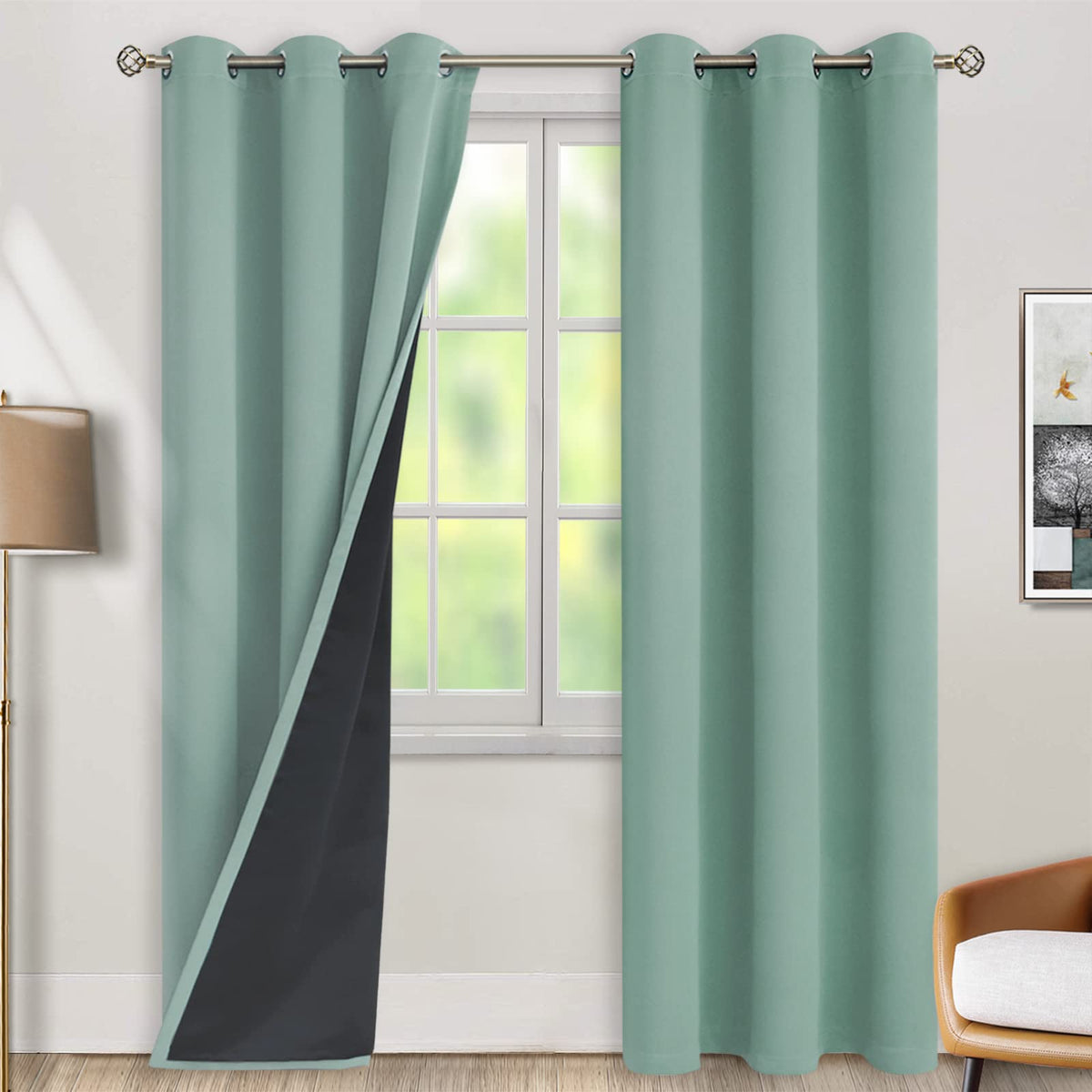BGment 40 Inch Long Short Blackout Curtains for Small Windows