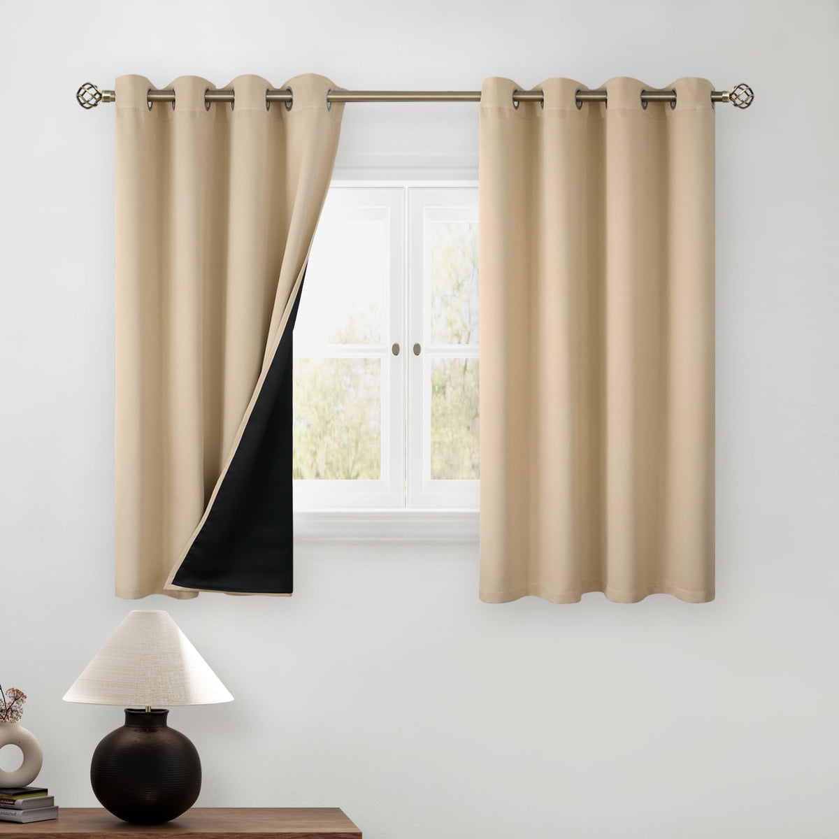 BGment 40 Inch Long Short Blackout Curtains for Small Windows