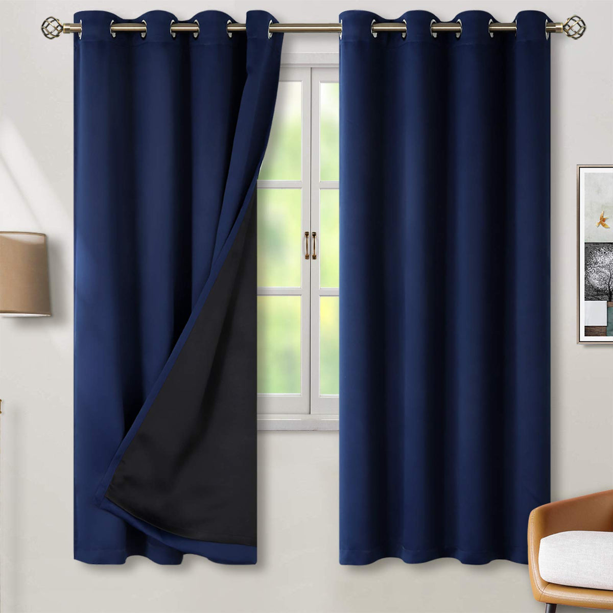 BGment 40 Inch Long Short Blackout Curtains for Small Windows