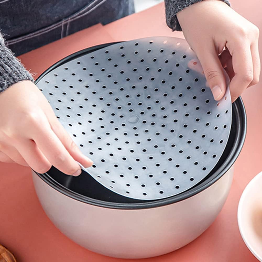 Multipurpose Silicone Liner for Steamer, Air Fryer, Pressure Cooker: Upgraded Reusable Air Fryer Liners, Silicone Baking Mat Steamer Liner, AirFryer Accessory Parchment Paper Replacement 9"