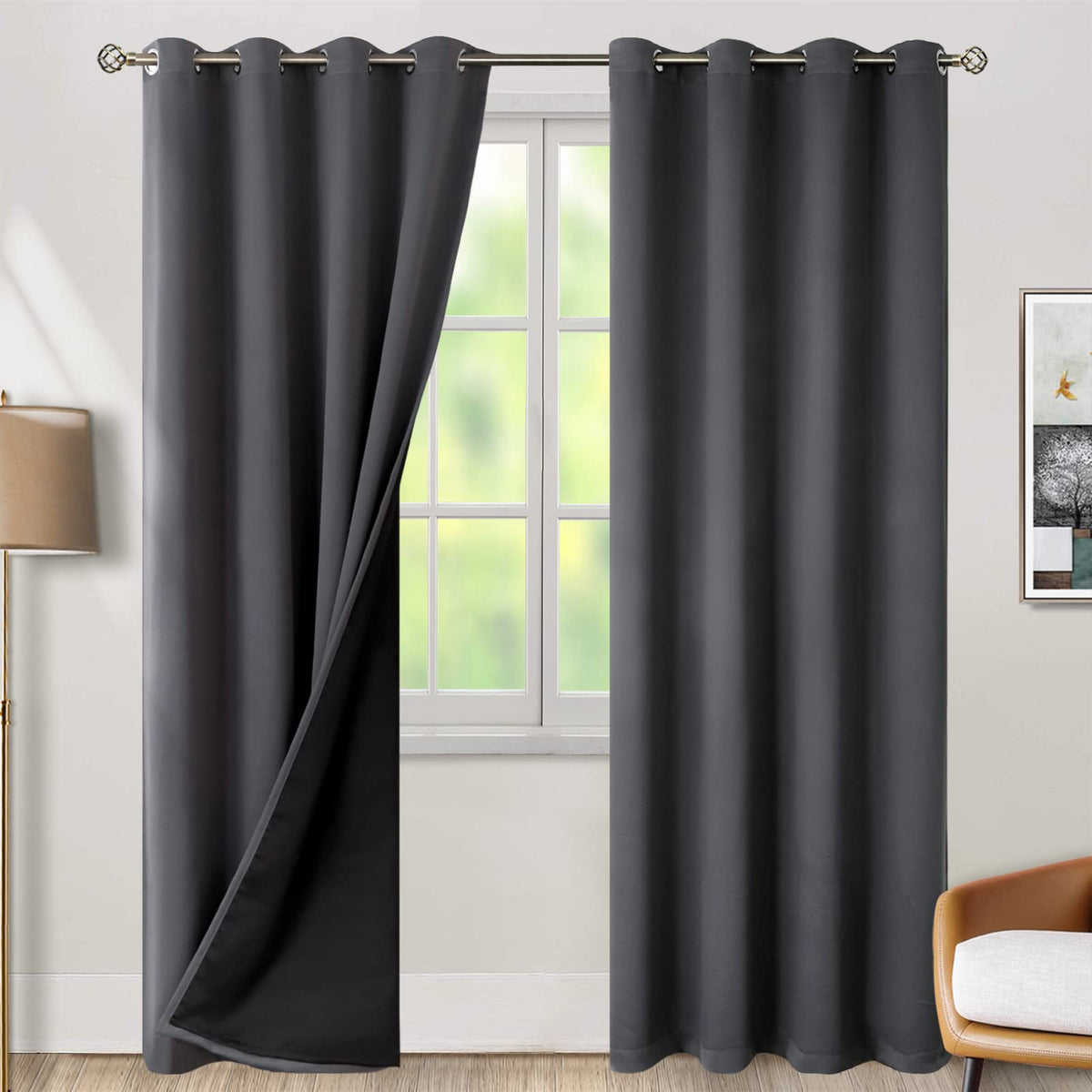BGment 40 Inch Long Short Blackout Curtains for Small Windows