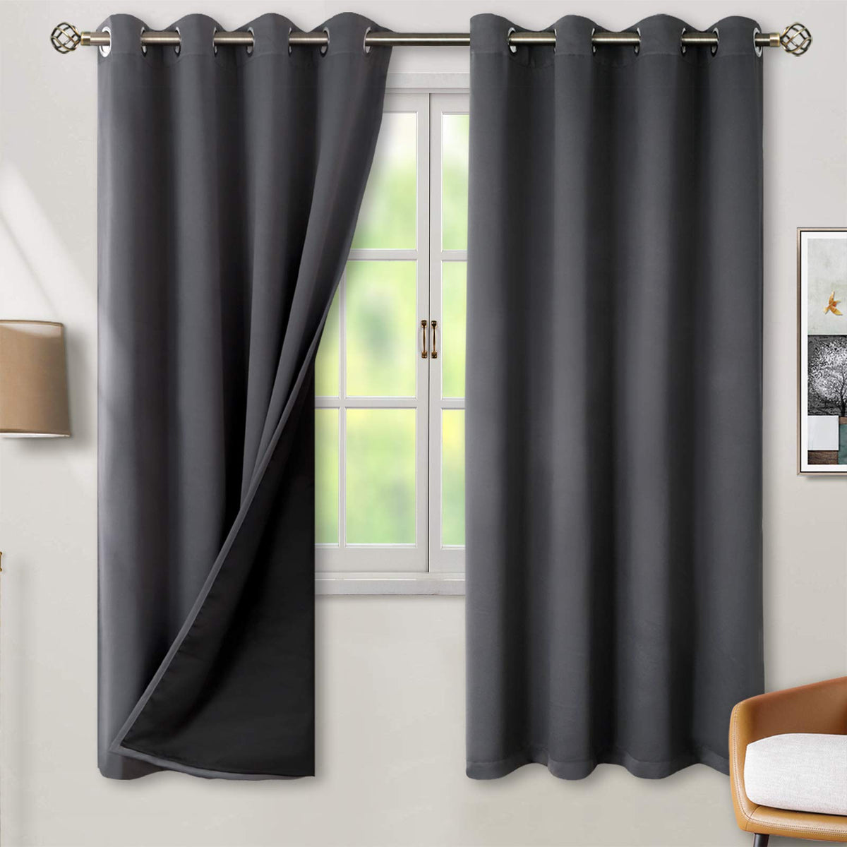 BGment 40 Inch Long Short Blackout Curtains for Small Windows