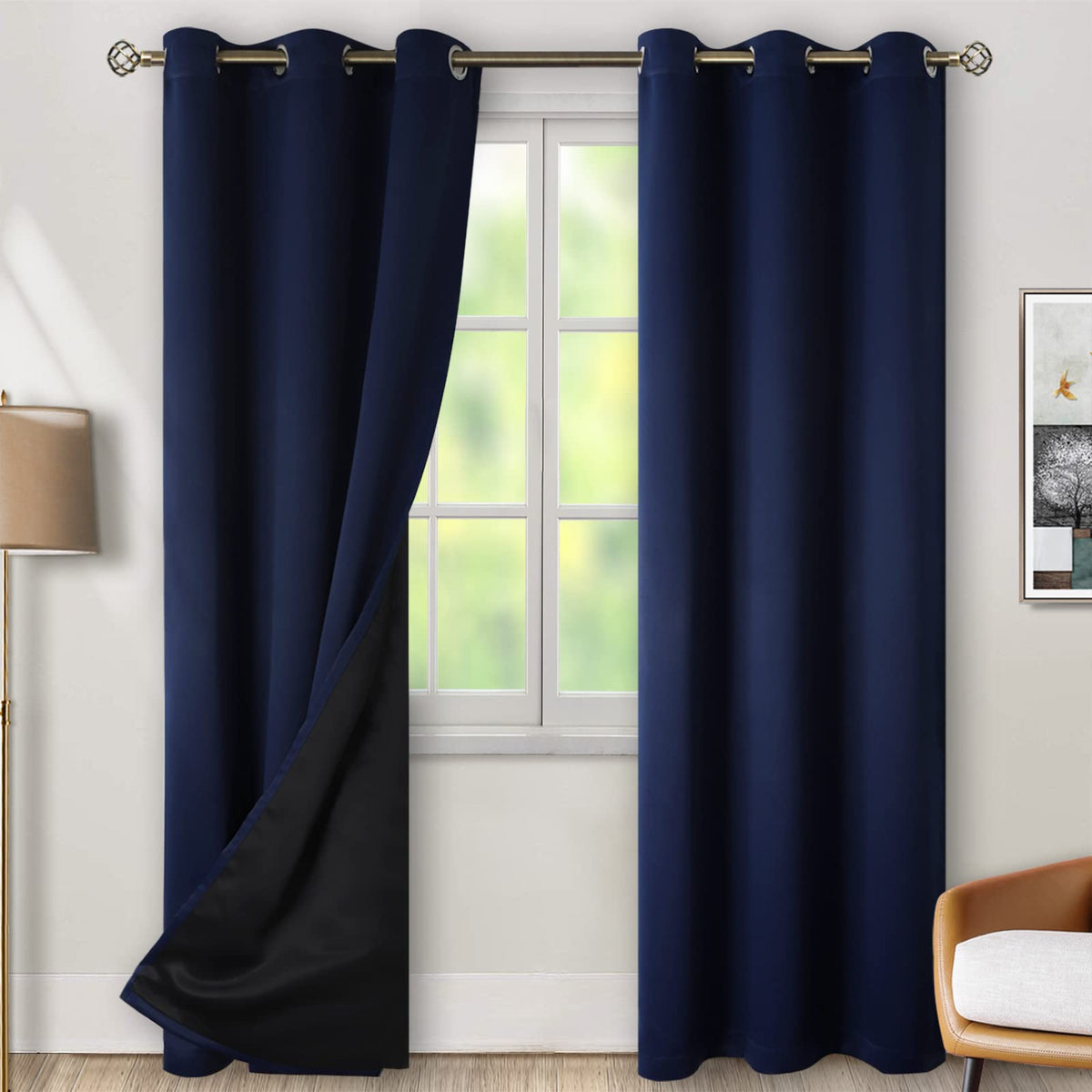 BGment 40 Inch Long Short Blackout Curtains for Small Windows