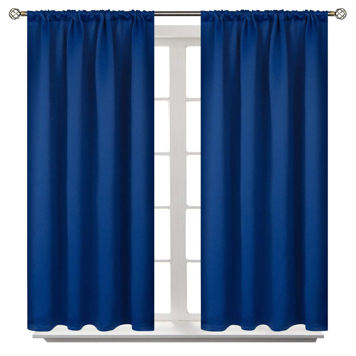 BGment Black Blackout Curtains 40 Inches Long for Kitchen Window 2 Panels