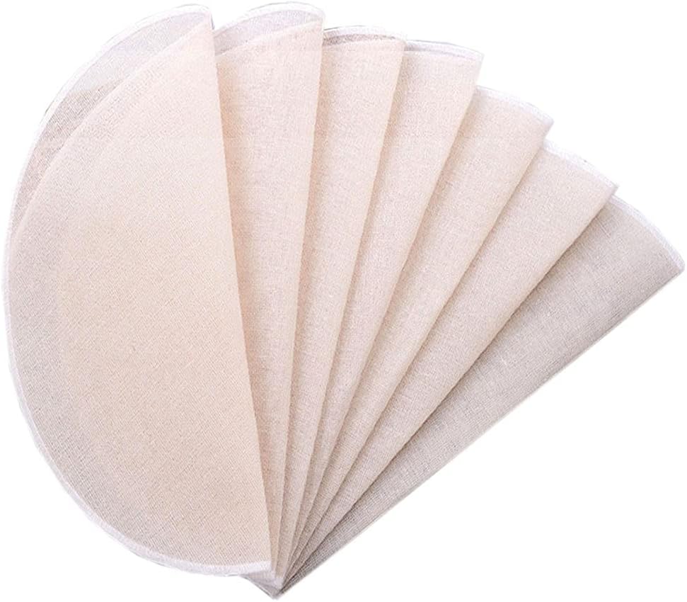 12Pcs Round Cotton Yarn Steamer Cloth Reusable Non Stick Household Steamer Liners Cloth Mesh Mat Pad Steamed Buns Dumplings Baking Cooking Tool, 20CM/8Inch