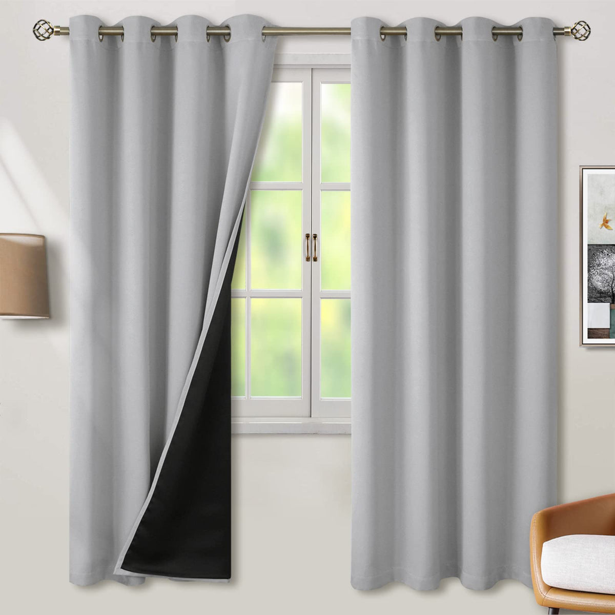 BGment 40 Inch Long Short Blackout Curtains for Small Windows