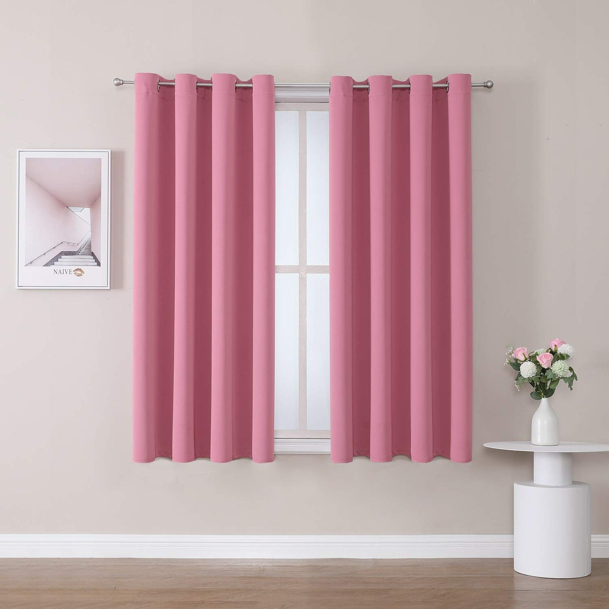 ChrisDowa Small Blackout Curtains for Kitchen & Bedroom 36 Inches Long