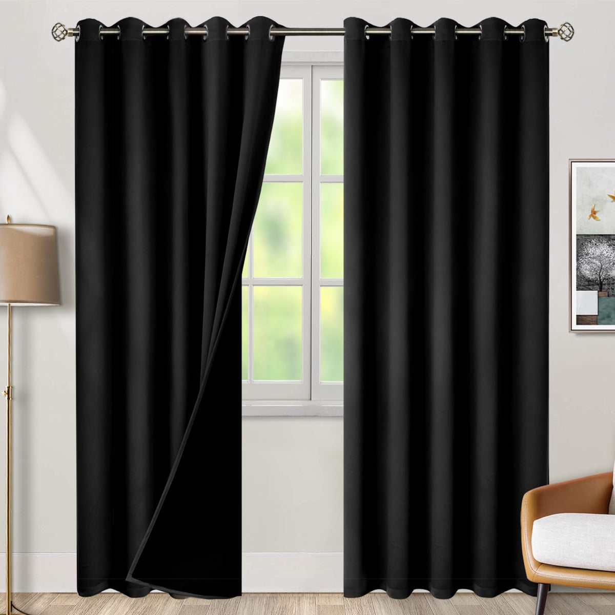 BGment 40 Inch Long Short Blackout Curtains for Small Windows