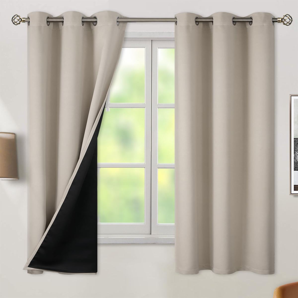 BGment 40 Inch Long Short Blackout Curtains for Small Windows
