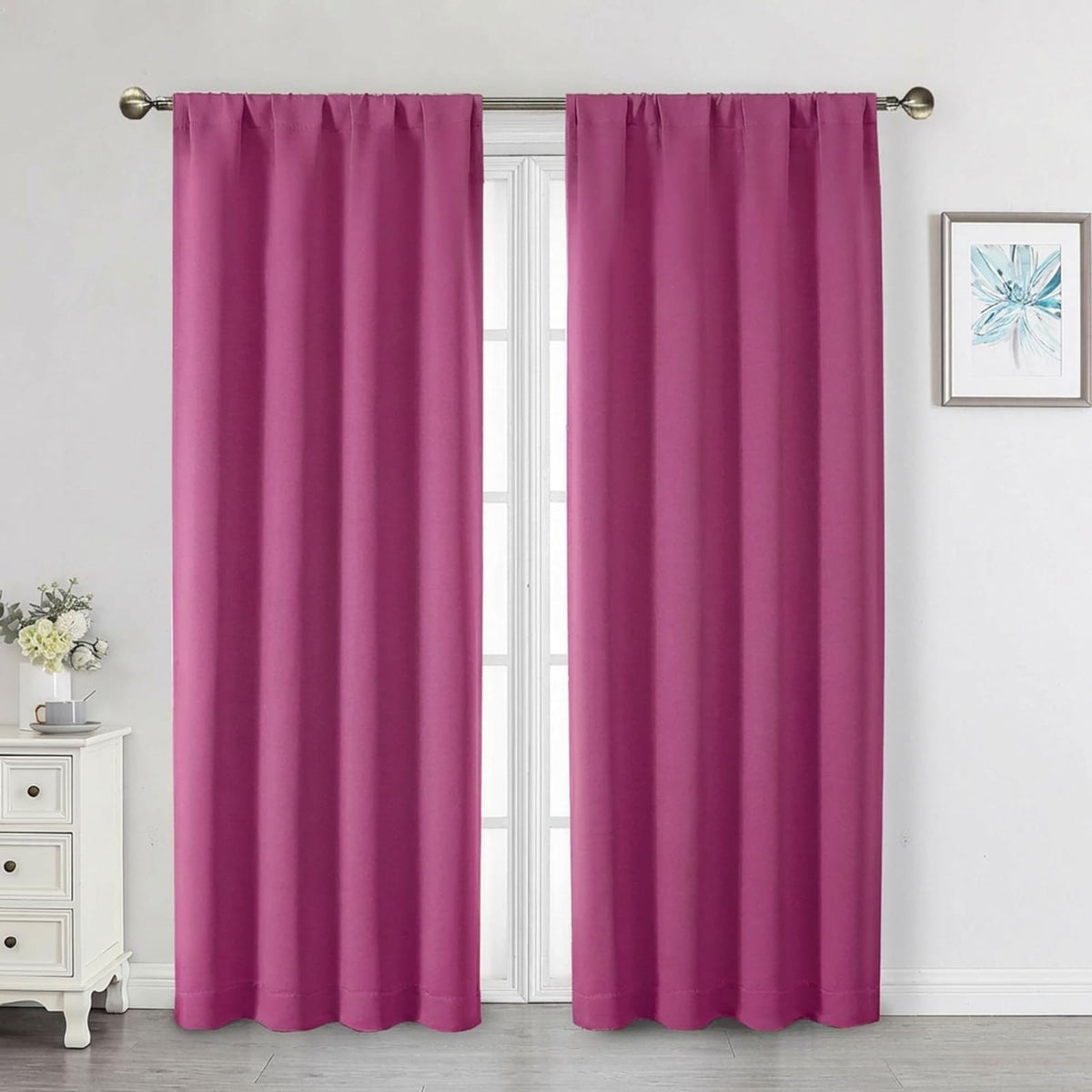 Black Cafe Blackout Curtains 36 Inch Length 2 Panels Set, Soft Solid Thermal Insulated Room Darkening Small Window Curtains for Kitchen Bathroom Basement, Black, Each, 40" Wx36 L