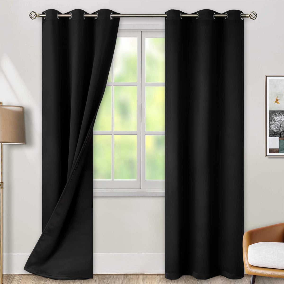 BGment 40 Inch Long Short Blackout Curtains for Small Windows