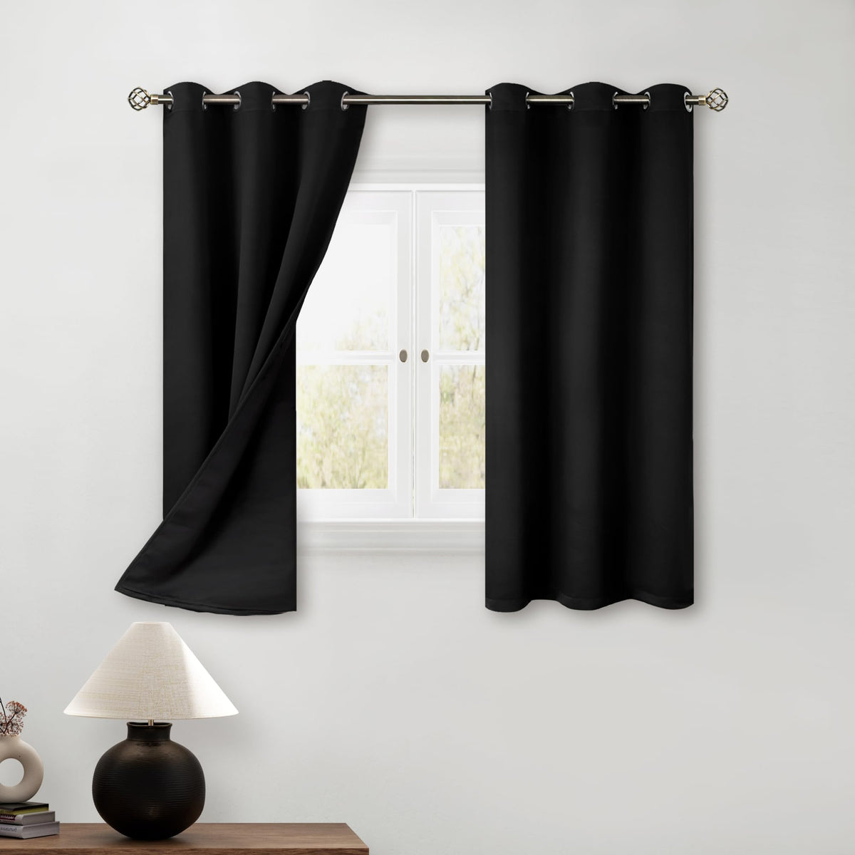 BGment 40 Inch Long Short Blackout Curtains for Small Windows
