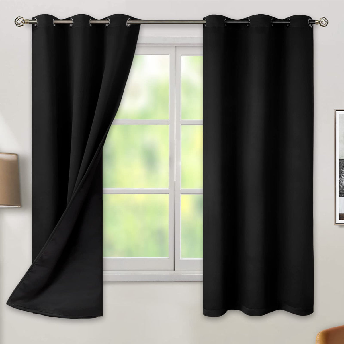 BGment 40 Inch Long Short Blackout Curtains for Small Windows