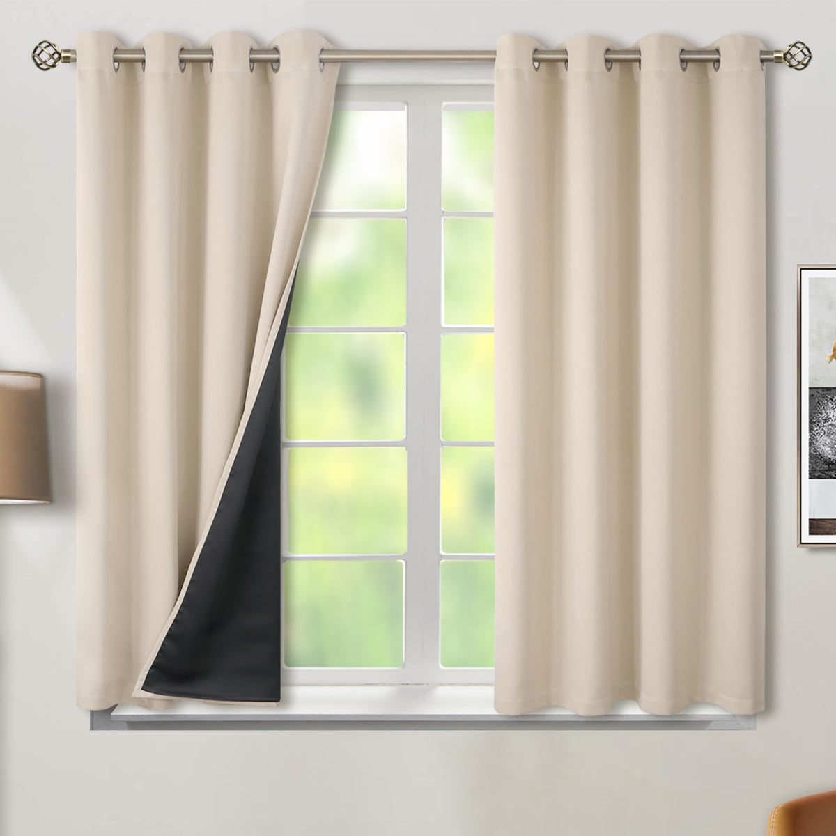 BGment 40 Inch Long Short Blackout Curtains for Small Windows