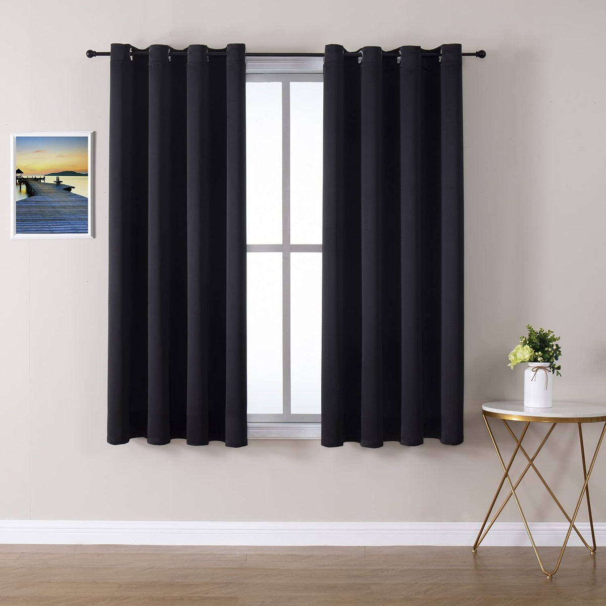 ChrisDowa Small Blackout Curtains for Kitchen & Bedroom 36 Inches Long