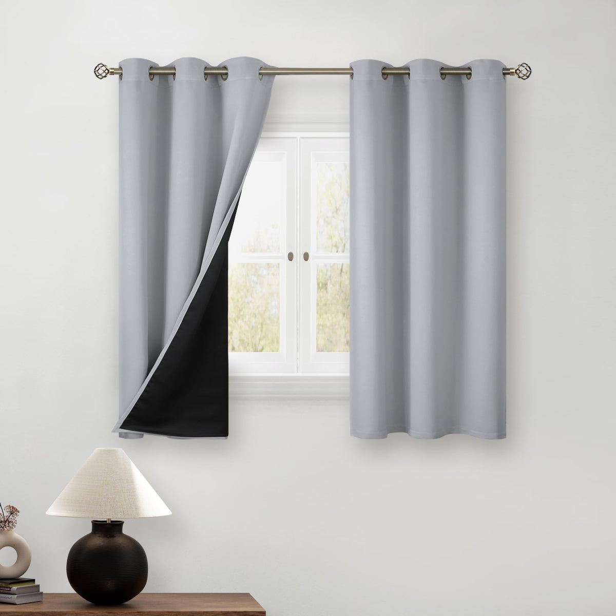 BGment 40 Inch Long Short Blackout Curtains for Small Windows