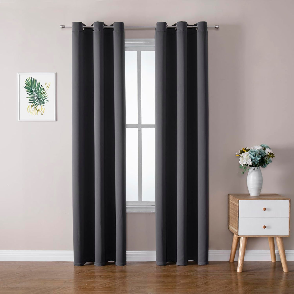 ChrisDowa Small Blackout Curtains for Kitchen & Bedroom 36 Inches Long