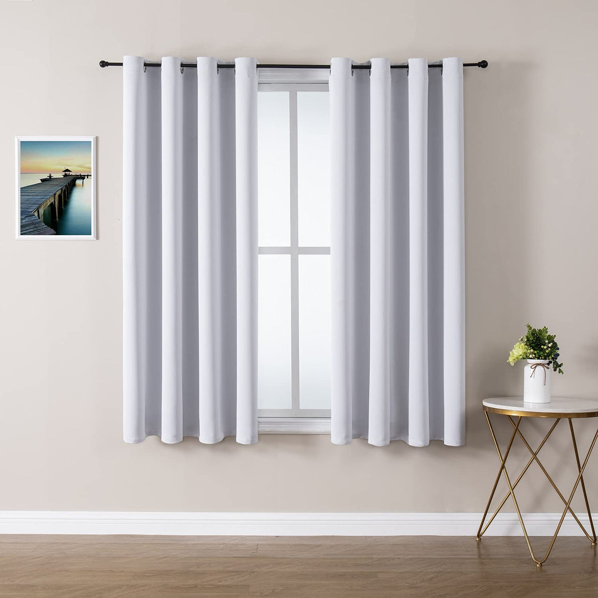 ChrisDowa Small Blackout Curtains for Kitchen & Bedroom 36 Inches Long