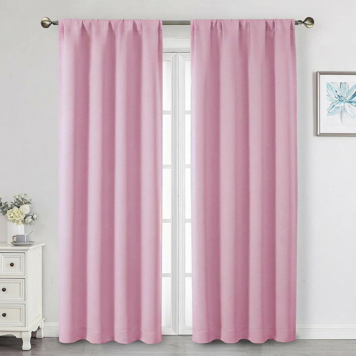 Black Cafe Blackout Curtains 36 Inch Length 2 Panels Set, Soft Solid Thermal Insulated Room Darkening Small Window Curtains for Kitchen Bathroom Basement, Black, Each, 40" Wx36 L