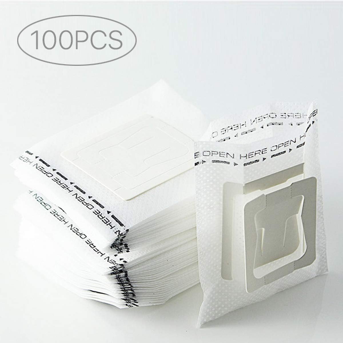 100Pcs Portable Coffee Filter Paper Hanging Ear Drip Coffee Bag Single Serve Disposable Drip Coffee Filter Perfect for Travel, Camping, Home, Office