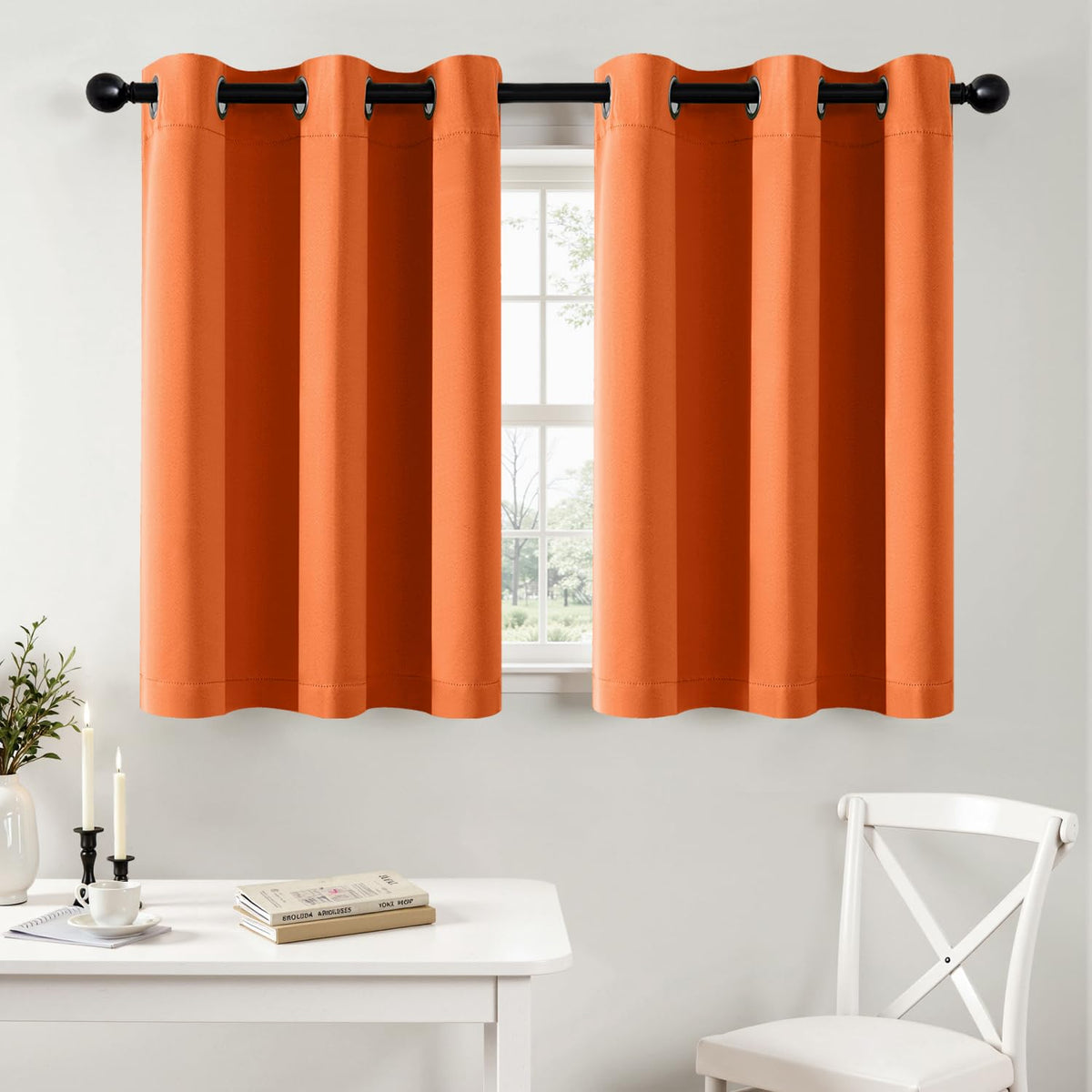 MIULEE Blackout Curtains for Bedroom 2 Panels 40 x 63 Inch Long Black