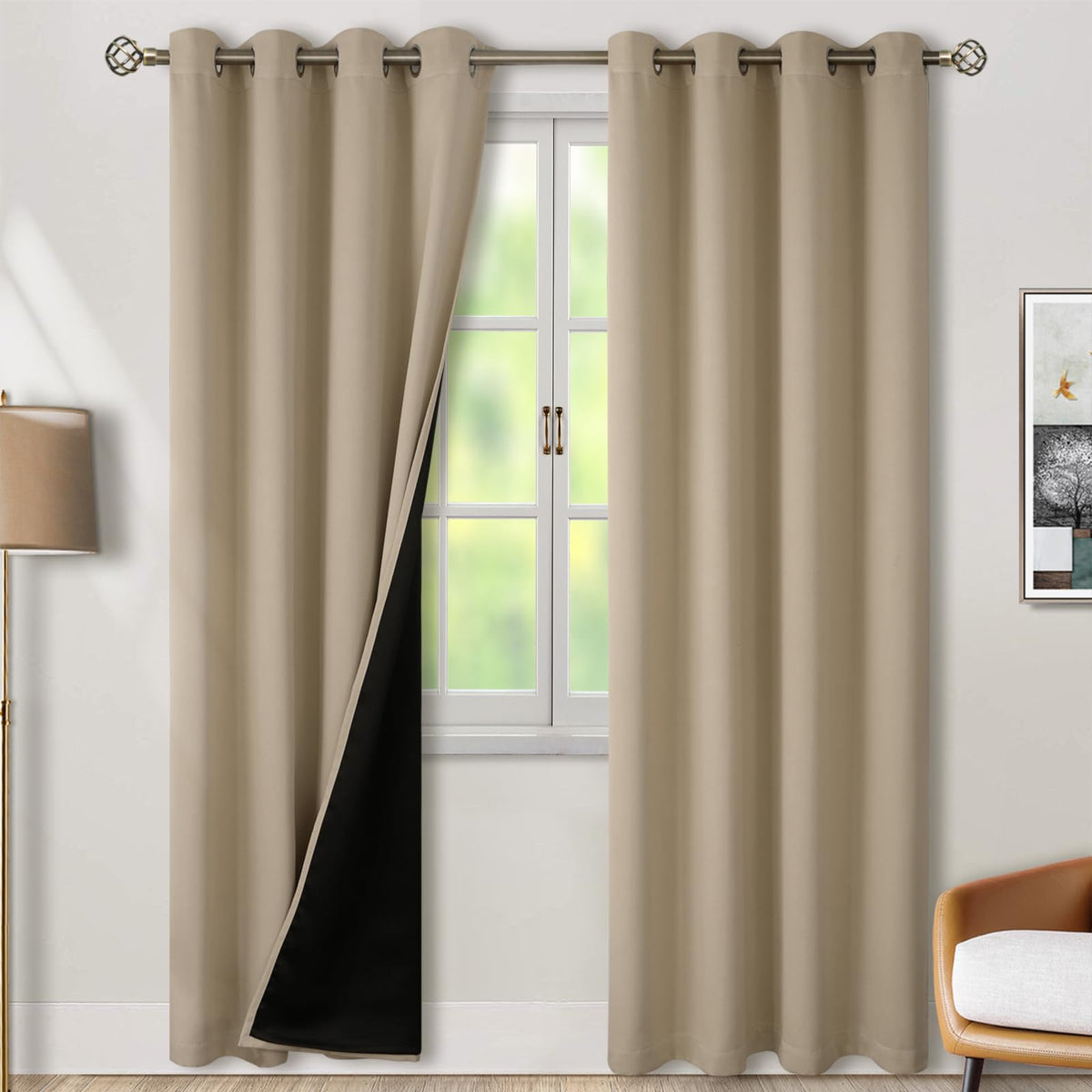 BGment 40 Inch Long Short Blackout Curtains for Small Windows
