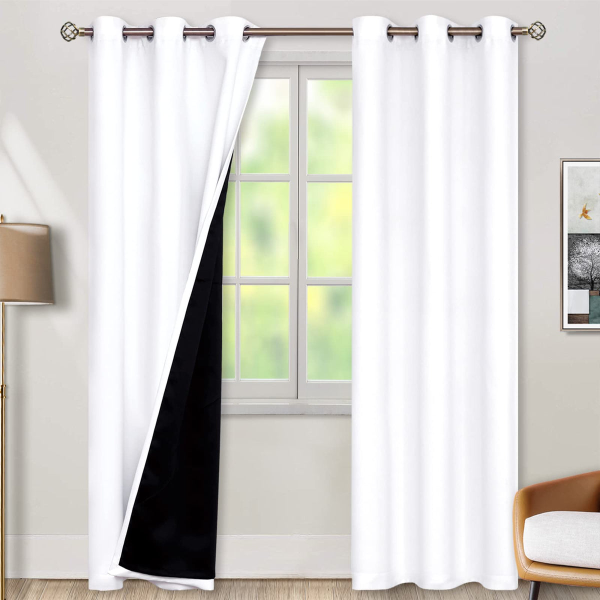 BGment 40 Inch Long Short Blackout Curtains for Small Windows