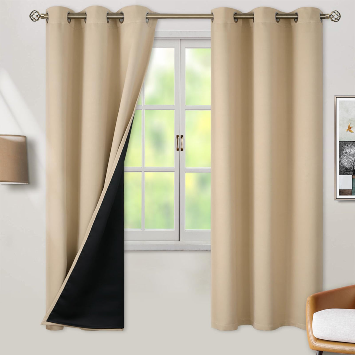 BGment 40 Inch Long Short Blackout Curtains for Small Windows